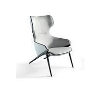 Angel Cerdá - Poltrona Design Moderno Rivestita in Tessuto Grigio con Profili Neri | Design Avvolgente e Confortevole, Sedile Imbottito | Base in Acciaio Nero | Design per Salotto | 70 x 90 x 102 cm