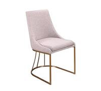 Ángel Cerdá - Sedia da Pranzo Imbottita in Tessuto Grigio con Schienale Curvo - Design Moderno, Comodo ed Elegante - 58 X 60 X 85 Cm - Gambe Metalliche Cromate con Finitura a Specchio
