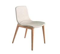 Ángel Cerdá - Sedia da Pranzo Rivestita in Tessuto Marrone con Gambe in Legno Noce - Design Senza Tempo e Versatile - Comfort ed Eleganza per Soggiorni e Sale da Pranzo - 60 x 48 x 78 cm