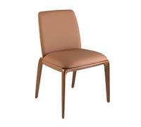 Ángel Cerdá - Sedia in similpelle marrone - Sedia da pranzo con gambe in legno di noce - Moderna, resistente e funzionale - Stile ed eleganza - 52 x 60 x 83 cm