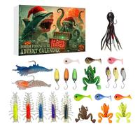 Angel Countdown Calendario, 24 giorni 2025, regalo per feste per esche da, calendario 'Avvento, set di esche da pesce, per uomini e pescatori e acqua dolce salata, trota persico
