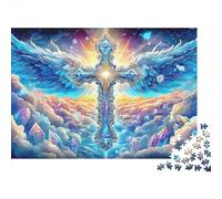 Angel Cross Set Puzzle Premium Da 1000 Pezzi, Cloud Cross, Impossibile, Difficile, Stimolante, Stress, Migliore Regalo, Idea Regalo, Hobby, Tempo Libero 70x50cm/1000pcs