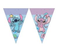 Procos Bandiera Stitch Angel FSC® Mix, decorazione da appendere, ghirlanda, compleanno, festa a tema, 2,3 m