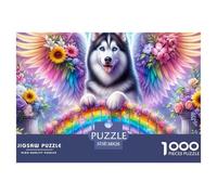 Angel Dog Rainbow Bridge Durable Interlocking Pieces Fun Hobby for Spare Time, Evenings, Weekends And Holiday Breaks 38x26cm/1000pcs