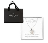 ANGEL & DOVE Collana a forma di cuore per ceneri crematoriali, in acciaio inox, con sacchetto regalo e biglietto