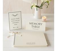 ANGEL & DOVE Lussuoso libro dei ricordi formato A4 con 2 cartelli, ideale per funerali, condoglianze, commemorazioni, celebrazioni della vita