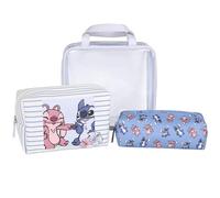 Angel e Stitch Set di trousse da viaggio in varie dimensioni, trousse con cerniera, 3 pz.