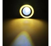 Angel Eyes, Angel Eyes Moto 2pcs 12V universali di guida Luci Bianco Blu Rosa Giallo Verde Rosso Angel Eyes la lampada della nebbia 2.5" 3.0" 3.5" 76 millimetri 89m 64 millimetri(Yellow Ring,3.5inch (