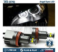 ANGEL EYES LED H8 PER BMW X5 E70 Luci di Posizione Bianche 40W CANbus NO ERRORI