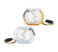 Angel Eyes Shrouds, LED Angel Eyes Halo DRL Lunetta Shrouds 12V 5W Sinistra Destra Anello Coperture per 3 Pollici Bi Xenon LED Dual Lens Headlight (Luce bianca e gialla)