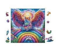 Angel Fox Rainbow Wings Puzzle 100 Pezzi Per Principianti Assoluti Cartone Rigido Difficoltà Bassa Per Imparare Con Guida Passo Passo Qualità Garantita Con Poster 28x28cm