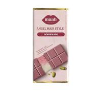 Angel Hair Style Cioccolato Rosa 60 g | Riempito con Pismaniye & Crema Pistacchio | 2025 | Cioccolato con zucchero filato turco Kadayif Halva
