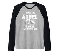 Angel He Sent Me My Daughter for Dad Funny Fathers Day Maglia con Maniche Raglan