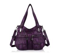 Angel Kiss Borsa a tracolla da donna morbida da donna, borsa a tracolla, borsa a tracolla, borsa a tracolla grande, ampia borsa da donna, Bella viola, Hobo