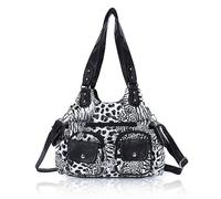 Angel Kiss Borsa grande da donna, hobo, in morbida pelle PU, borsa a tracolla, B-nero