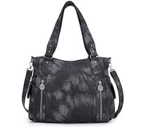 Angel Kiss Borse da donna con manico superiore Hobo borsa spaziosa casual a tracolla PU Tote borsa a tracolla per le donne, G-nero/grigio,