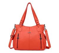 Angel Kiss Borse da donna con manico superiore Hobo borsa spaziosa casual borse a tracolla PU Tote borsa a tracolla per donna, Arancione