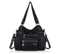 Angel Kiss Borse Hobo per le donne borse a tracolla in pelle morbida PU Borse da donna, nero, Taglia unica