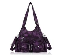 Angel Kiss Borse per le donne Hobo Borse per Grande Tote Bag Molle DELL'UNITÀ di elaborazione Multi-Pocket Borsa a tracolla Top Handle Bag, Viola