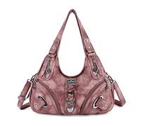 Angel Kiss Hobo - Borsa a tracolla da donna, grande, per uso quotidiano, 7028 Rosa
