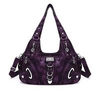 Angel Kiss Hobo - Borsa a tracolla da donna, grande, per uso quotidiano, Lilla-g.
