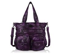 Angel Kiss Hobo Borse per le Donne Morbido PU Pelle Spalla Borsa Grandi Donne Hobo Borse Moda Top Maniglia Satchel, Viola scuro, Taglia unica