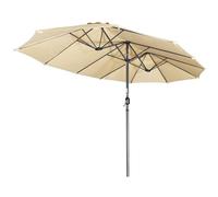 Angel Living Ombrellone da Giardino Doppio, Parasole in Tessuto di Poliestere, Ombrellone Gigante per Giardino, Patio e Terraza, Protezione Solare UV, 4.6 x 2.7 x 2.4 m (Beige)