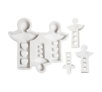 Angel Molds Silicone, Fondant Mould For Baking, Non-Stick Silicone Mold For Chocolate And Fondant, Angel Family And Heart Cake Molds, Ideal For Candy And Jelly, 17.6x15x2.2cm