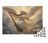 Angel Playing Harp Colourful Angel Harp 1000 Pieces Jigsaws Adults The Impossible Challenge Home Activity 52x38cm/1000pcs