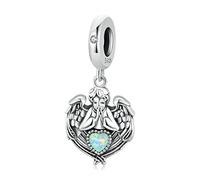 Angel Praying Heart Charm 925 Sterling Silver Charm Fits For Pandora Bracelet