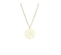 Angel Seal Archangel Metatron Cube Necklace Stainless Steel Women Men Sacred Geometry Amulet Religious Spiritual Jewelry(20mm 45cm Gold Color)