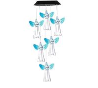 Angel Solar Wind Chimes, Wind Chimes Gifts Angel Regali da Esterno per Donne Che cambiano Le luci da Giardino Solare all'aperto Memoriale Chime per Nonna Mamma ..