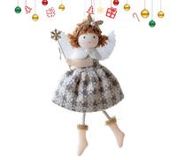 Angel Tree Topper, Christmas Girl Ornament, Plush Hanging Doll, Soft Fabric Design, 3.94x6.69 inches, Attached Lanyard Loop, Ideal for Farmhouse Decor, Window Display, Door Hanging