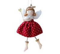 Angel Tree Topper, Christmas Girl Ornament, Plush Hanging Doll, Soft Fabric Design, 3.94x6.69 inches, Attached Lanyard Loop, Ideal for Farmhouse Decor, Window Display, Door Hanging