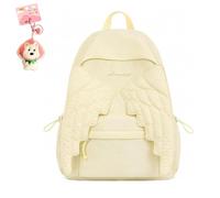 Angel Wing Backpack, Wing Themed Nylon Daypack with Zipper (Yellow)