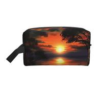 Angel Wing - Beauty case portatile da viaggio di grande capacità (modelli stampati), impermeabile, per uomini e donne, per viaggi d'affari, fitness, bagno, conservazione quotidiana, Pittura Tramonto