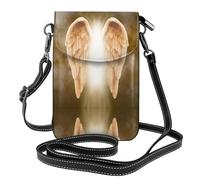 Angel Wing - Borsa a tracolla in pelle con motivo a forma di ali d'angelo, mini borsa a tracolla da donna, porta carte multifunzione e portafoglio