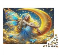 Angel Wings 1000 Pieces for Adults Teens Fairy on Golden Moon Premium Recycled Board Great Gift Idea 70x50cm 1000pcs