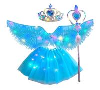 Angel Wings - Costume da angelo con luci a LED per bambini, 3 modalità di illuminazione, per Halloween, travestimento per bambini