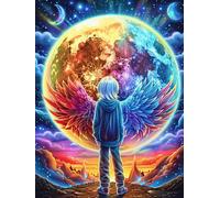 Angel Wings in A Cosmic Sunset Rompicapo 300 Pezzi Leonardo Da Vinci Per Adulti Science Fiction Magical Dream Cartone Rigido Ultima Cena Per Collezione E Regalo Da Passatempo Migliore Vendita 300 PCS