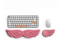 Angel Wings Keyboard Wrist Rest & Mouse Wrist Rest Set,Ergonomic Keyboard Wrist Rest,Durable Non-Slip Soft Support Soft Supportfor Computer for Comfortable Typing, for Gaming, Office (Rose Red)