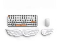 Angel Wings Keyboard Wrist Rest & Mouse Wrist Rest Set,Ergonomic Keyboard Wrist Rest,Durable Non-Slip Soft Support Soft Supportfor Computer for Comfortable Typing, for Gaming, Office (White)