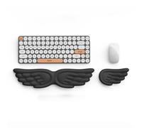Angel Wings Keyboard Wrist Rest & Mouse Wrist Rest Set,Ergonomic Keyboard Wrist Rest,Durable Non-Slip Soft Support Soft Supportfor Computer for Comfortable Typing, for Computer, Gaming, Office (Black)