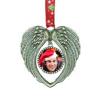 Angel Wings Memorial Ornament - 0.98 in un pezzo del mio cuore è in paranino per l'albero di Natale | Ornamento commemorativo delle di angelo a forma di cuore per perdita di una simpatia amata