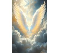 Angel Wings Notebook: Blank Lined Notebook for All Ages, Angels, Wings, Sky, Clouds, Blue | 6x9 inches, 100 pages | Gifts for Birthdays, Christmas, Thanksgiving and more