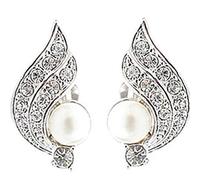Angel Wings Pearl Ear Clips Women Charm Orecchini Gioielli per Feste Colore Argento Creativo e utile Clever And Attractive