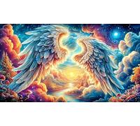 Angel wings with halo in starry sky Puzzle 1000 pezzi per adulti e bambini - Gioco per la famiglia divertente & Stimolante Idea regalo perfetta 75x50/1000pcs