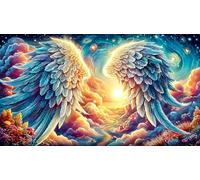 Angel wings with halo in starry sky Puzzle 1000 pezzi per adulti - Gioco per la famiglia difficile & Stimolante Attività domestica 38x52/1000pcs