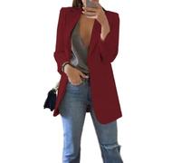 Angel ZYJ Blazer Elegante Donna Manica Lunga Blazer Lunga Aperto Davanti Tinta Unita Elegante Ufficio Business Carriera Giacca Eleganti per Ragazze e Donna (P, M)