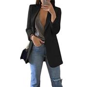 Angel ZYJ Blazer Elegante Donna Manica Lunga Blazer Lunga Aperto Davanti Tinta Unita Elegante Ufficio Business Carriera Giacca Eleganti per Ragazze e Donna (I, S)
